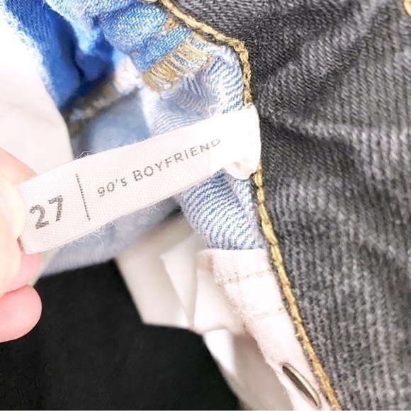 Pacsun 27 90s Boyfriend High Rise Jeans Blue Black Two Tone Paneled Straight Leg - Picture 8 of 12